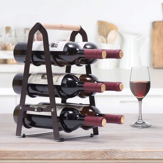Casier à vin 6 bouteilles, supports de porte-bouteilles de vin pliables,  support de... | bol