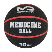 MDsport - Medicine ball 10KG - Medicine ball 10KG - Caoutchouc - Top qualité - Zwart/ Rouge