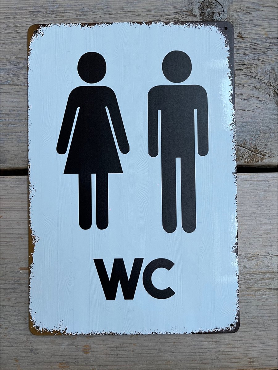 Homeson WC bordje - Wandbord - Toiletbordje - WC accessoire - Toiletaccessoire - 30cm x 20cm - Deurbordje Toilet - Toilet bordje
