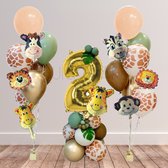 Versiering verjaardag 2 jaar - Thema jungle - 36 stuks - Versiering jongen - Versiering meisje - Kinderverjaardag versiering - Safari - Leeftijdballon 2 jaar - Versiering compleet pakket - Versiering 2 jaar - Birthday animals
