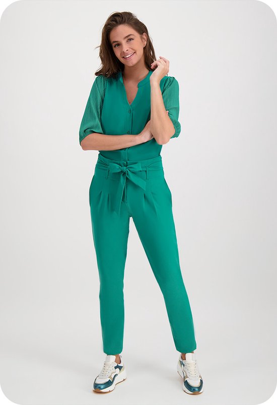 Groene Broek/Pantalon van Je m'appelle - Dames - Travelstof - Maat 44 - 5 maten beschikbaar