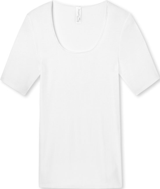 SCHIESSER Luxury T-shirt (1-pack) - dames shirt korte mouwen wit - Maat: