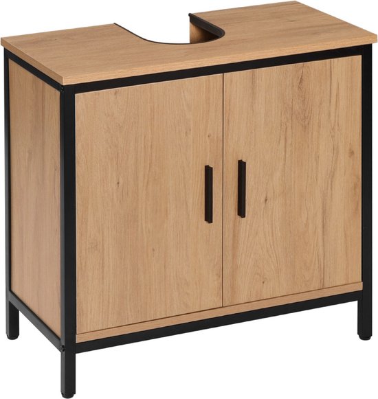 GoodGear Badkamer Kastje Onder wastafel - Wastafel Onderkast Met Dubbbele Deur -... | bol.com