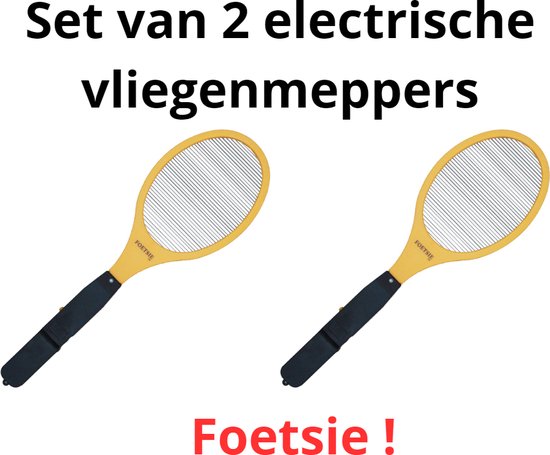 Foetsie Electrische Vliegenmepper - 2 stuks - Werkt op batterijen - verwijdert insecten - in 1 keer raak