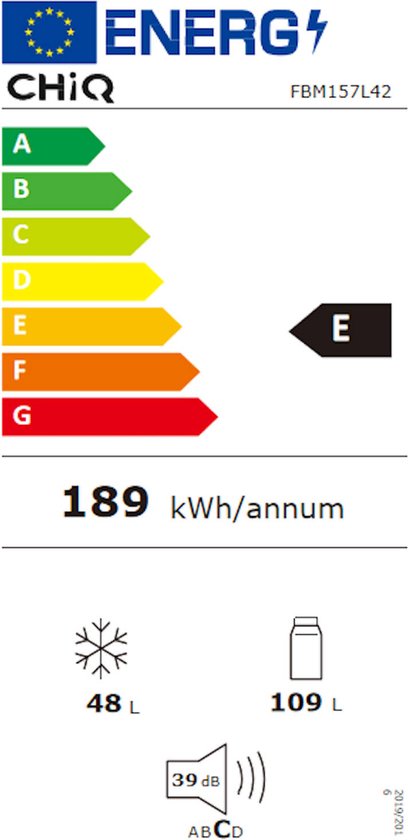 CHiQ réfrigérateur congélateur bas FBM157L42 157L (109+48