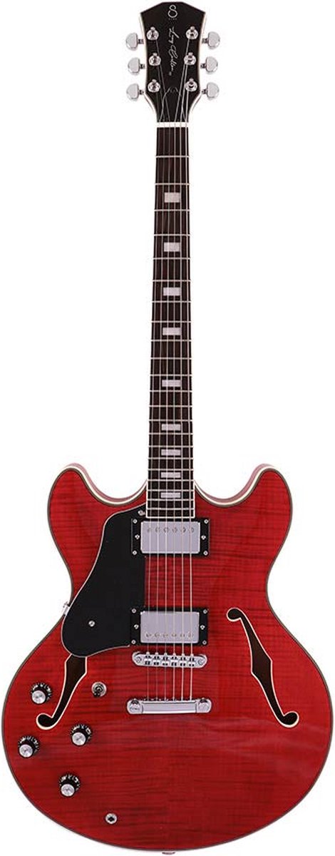 Elektrische gitaar Sire Guitars H7L/STR Archtop See Trough Red Larry Carlton