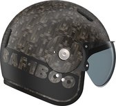 ROOF - RO15 BAMBOO PURE MATT BLACK - Maat S - Jethelm - Scooter helm - Motorhelm - Zwart