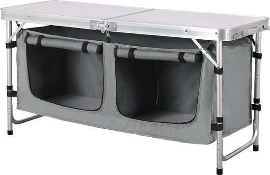 WOLTU CPT8121sz,1 Picknicktafel Campingtafel Inklapbaar En Hoogte Verstelbaar Balkontafel In Aluminium Mdf Zwart 658604363
