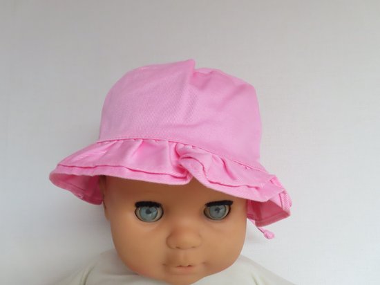Zonnehoed - Meisje - Donker roze -48 cm