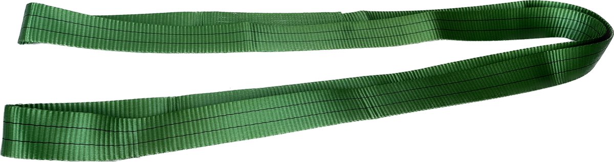 2 stuks polyester rondstrop. Eindloze platte hijsband. Maximale belasting: 2 ton. Werkende lengte: 2 meter. (Omtrek lengte: 4 meter.) Kleur: Groen.