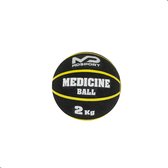 Medicine ball 2KG - Medicine ball 2KG - Caoutchouc - Qualité supérieure - Zwart/ Jaune