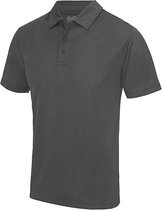 Herenpolo 'Cool Polyester' korte mouwen Solid Charcoal - L