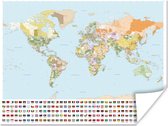 Wereldkaarten - Wereldkaart - Vlag - Oranje - Groen - 80x60 cm