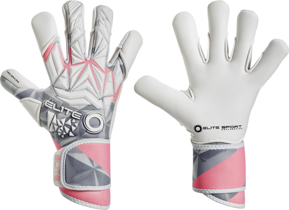 Elite Sport Sakura Keepershandschoenen - Wit / Roze | Maat: 9