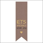 Sticker - "IETS SPECIAALS VOOR JOU" - Etiket - Vaantje - 85x25mm - Bruin/Zwart/Goud - Hoogwaardige Kwaliteit - Sluitzegel - Inpak Sticker