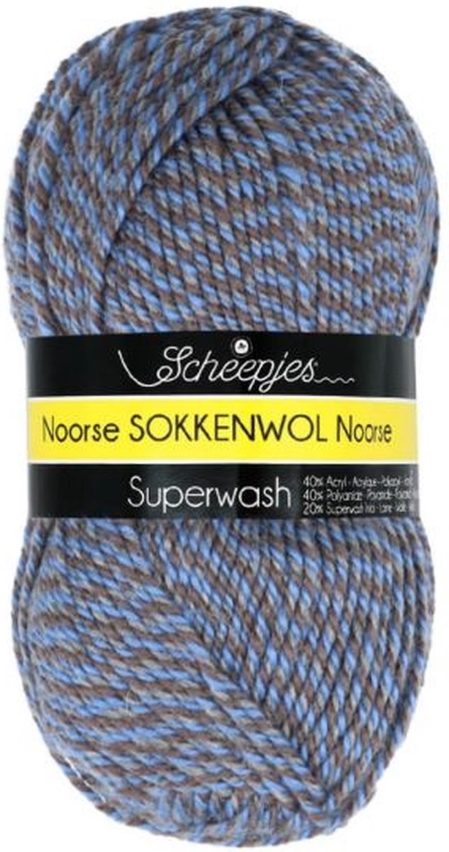 Scheepjes Noorse Wol Markoma 100g - 6855 Blauw/Grijs