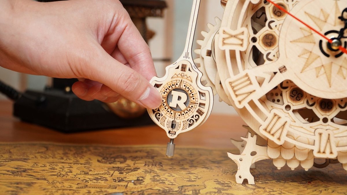 Robotime Mechanische Uilklok - 3d Houten Puzzel – 12.8 x 20.6 x 26.5 cm - Modelbouwpakket voor Volwassenen - Creatieve Bouwset - DIY — afbeelding 9