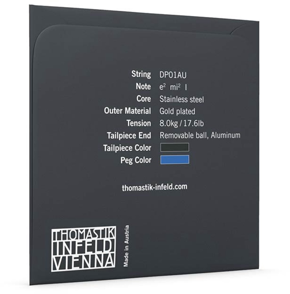 Thomastik Infeld THDP-01AU violin string E-1 4/4 medium, stainless steel, gold plated