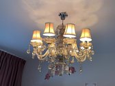 Kristallen Kroonluchter 8 armen | Voorkamer Lamp | Luxe Lamp | Licht roze | Umm Al-Qaiwan