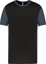 Tweekleurig herenshirt jersey met korte mouwen 'Proact' Black/Grey - XL