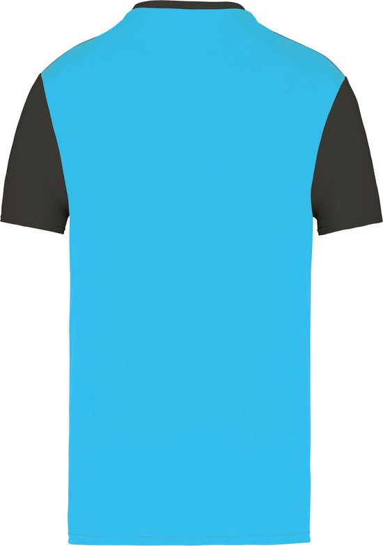Tweekleurig herenshirt jersey met korte mouwen 'Proact' Turquoise/Dark Grey - 3XL