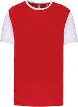 Tweekleurig herenshirt jersey met korte mouwen 'Proact' Red/White - S