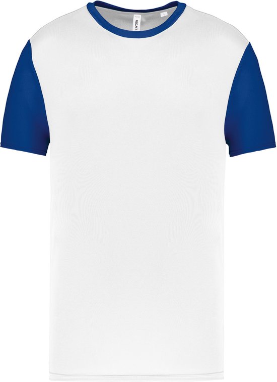 Chemise homme bicolore jersey manches courtes ' Proact' White / Blue Royal Foncé - 3XL