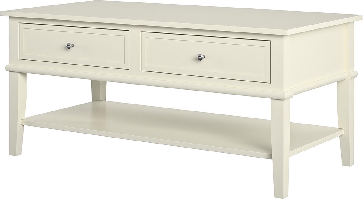 Franklin-Salontafel - 2-laden - Wit MDF