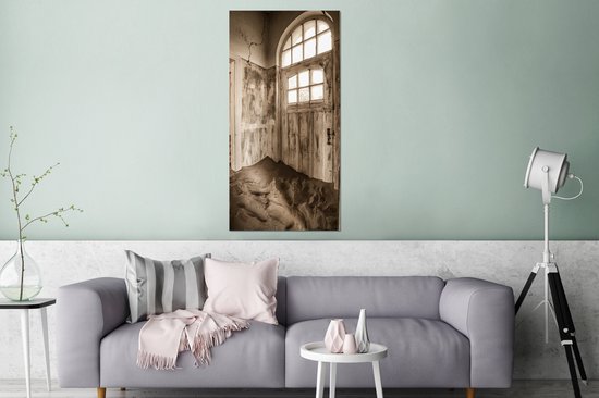 Décoration murale Métal - Peinture Aluminium Industrielle - Maison - Sable - Porte - Architecture - 80x160 cm - Dibond - Photo sur aluminium - Décoration murale industrielle - Pour le salon/chambre