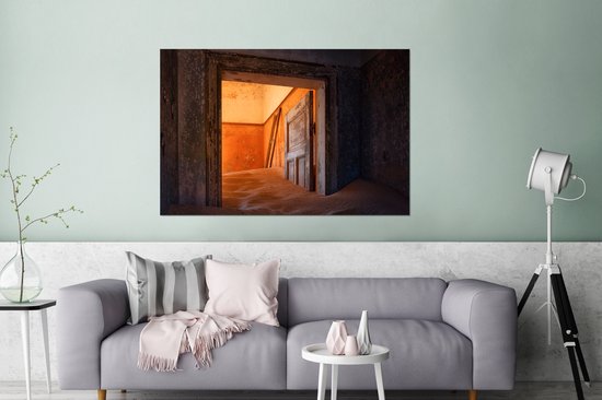 Décoration murale Métal - Peinture Aluminium Industriel - Porte - Sable - Maison - Architecture - 180x120 cm - Dibond - Photo sur aluminium - Décoration murale industrielle - Pour le salon/chambre