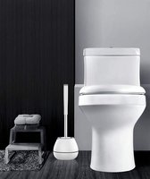 Toiletborstel, toiletborstelhouder Siliconen borstelharen Toiletborstel met houder Pincet - Wit