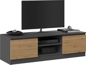 Tv meubel antraciet met eiken kleur 120 cm