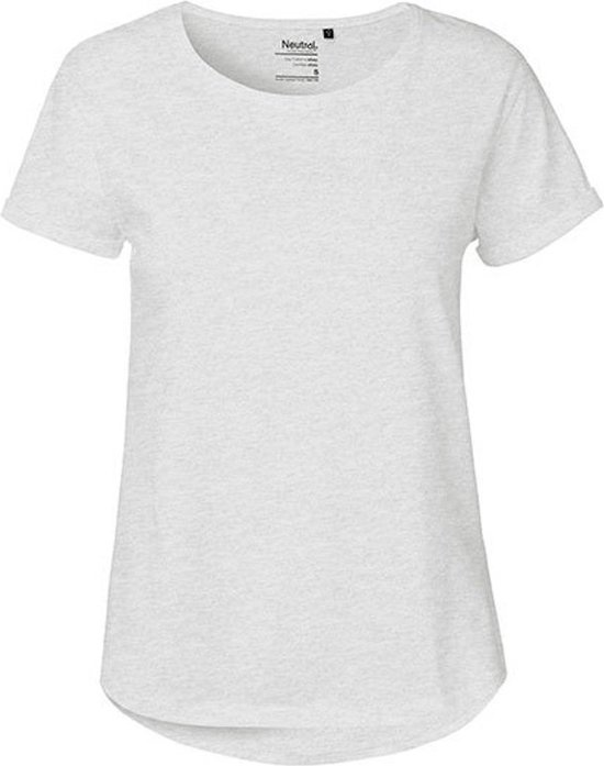 Dames Roll Up Sleeve T-Shirt met ronde hals Ash Grey - L