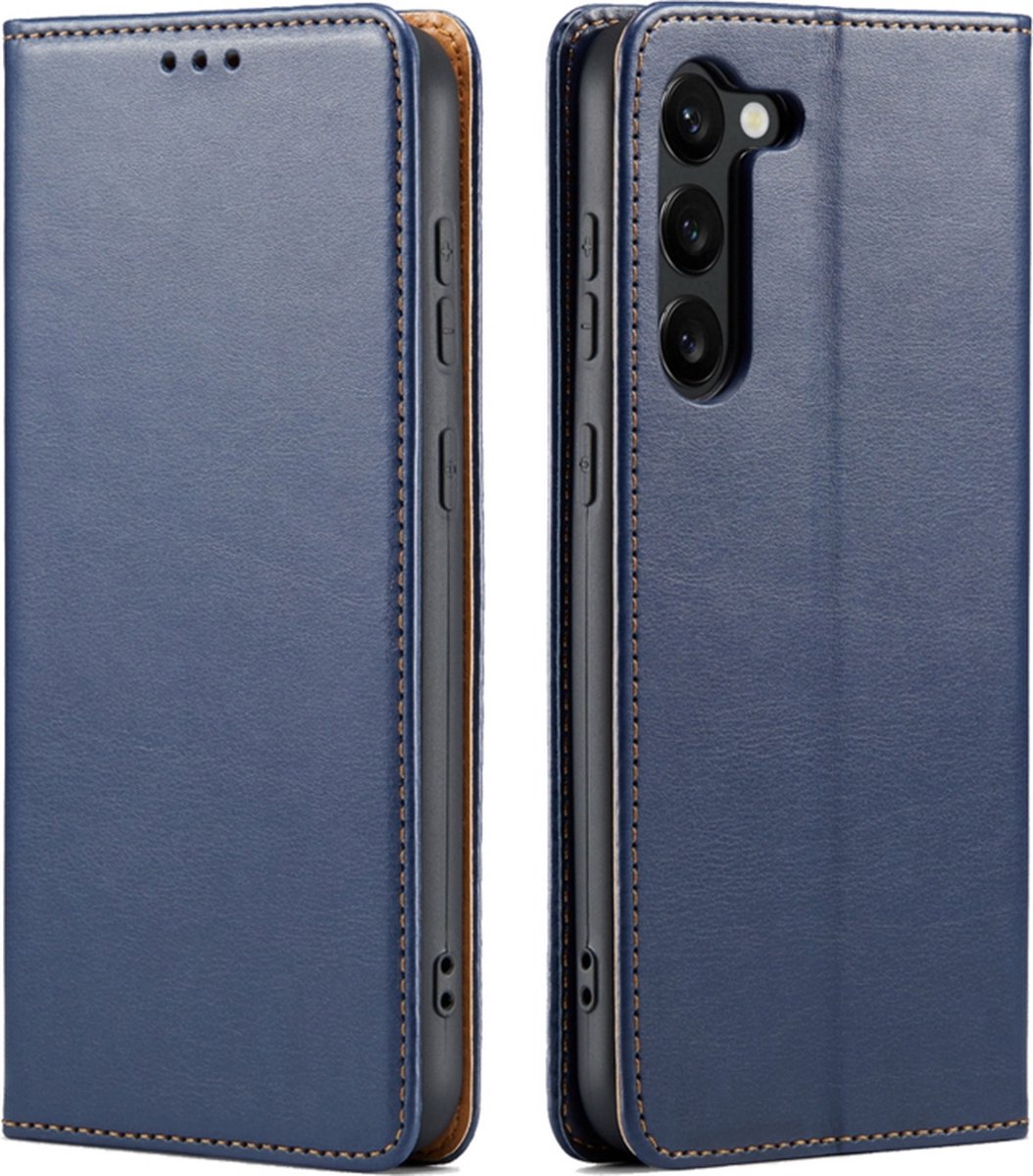 Luxe BookCover Hoes Etui geschikt voor Samsung Galaxy S23 Blauw
