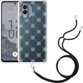 Cazy Hoesje met koord geschikt voor Nokia X30 Snowflake Pattern