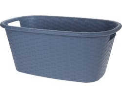 Bathroom Solutions Wasmand grijsblauw - 35 liter - kunststof - draagbaar - 60 x 40 x 25 cm