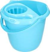 Blauwe dweilemmer/mopemmer 15 liter 38 x 34 cm - Vloer reinigen - Kunststof/plastic dweil emmer