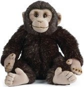 Pluche bruine chimpansee aap knuffel 30 cm - Apen/aapje bosdieren knuffeldieren - Speelgoed voor kinderen