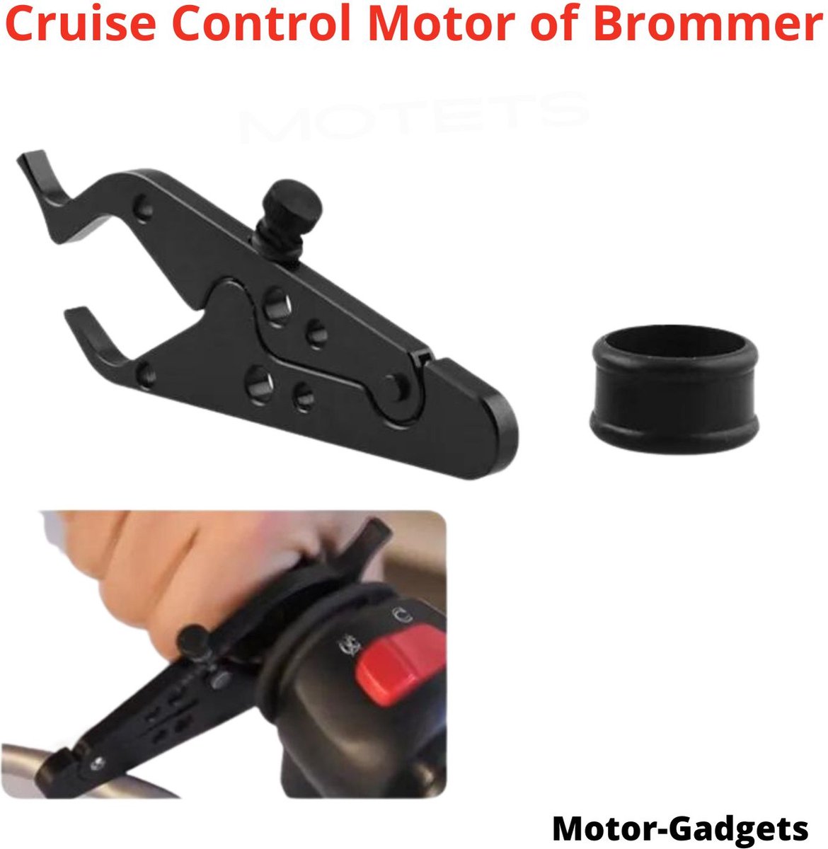 Motorfiets cruisecontrol zwart - motor brommer scooter cruise control - sterk aluminium