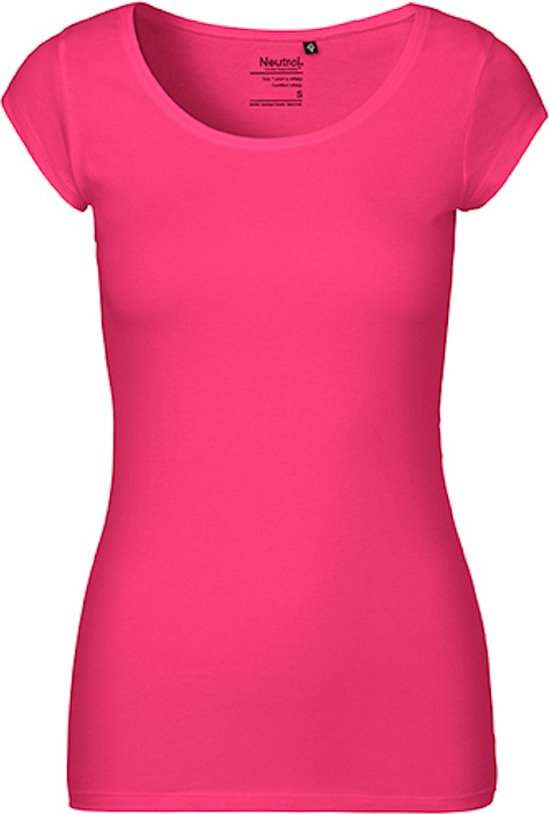 Ladies´ Roundneck T-Shirt met korte mouwen Pink - M