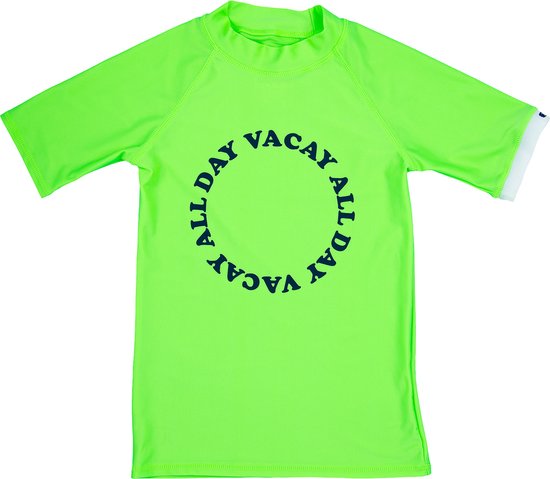 JUJA - UV-Zwemshirt met korte mouwen voor kinderen - High Visual - UPF50+ - Vacay all day - Neon lime - maat 122-128cm