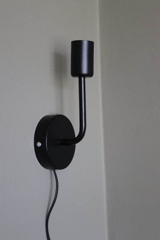 Midora Abby - wandlamp - met pendel - zwart - E27 fitting - met snoer en  stekker -... | bol.com