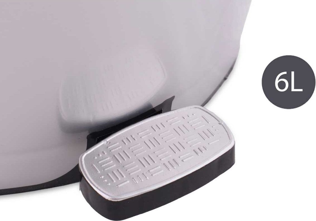 Pedaalemmer Zilver Plastic 6 L (21 x 26 x 23,5 cm)