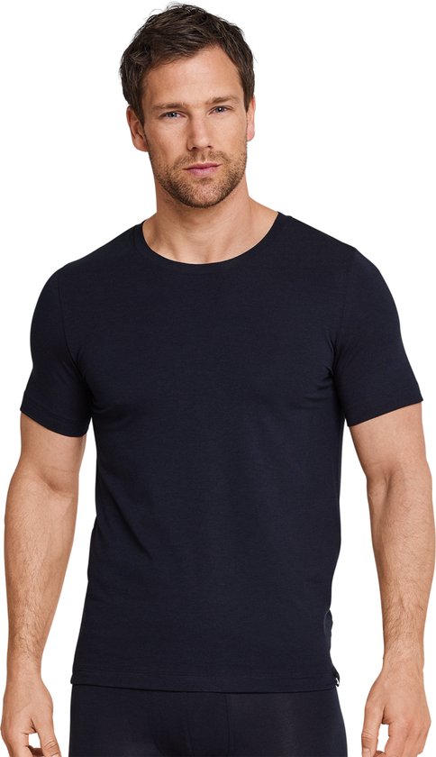 SCHIESSER Long Life Soft T-shirt (1-pack) - heren shirt korte mouwen blauwzwart - Maat: M