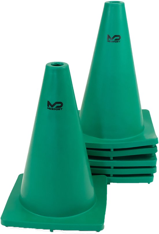 MDsport - Pion flexible - Cône flexible - Pion incassable - Pion souple - Set de 6 - Vert