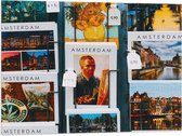 Vlag - Amsterdamse Ansichtkaarten in het Rek - 80x60 cm Foto op Polyester Vlag