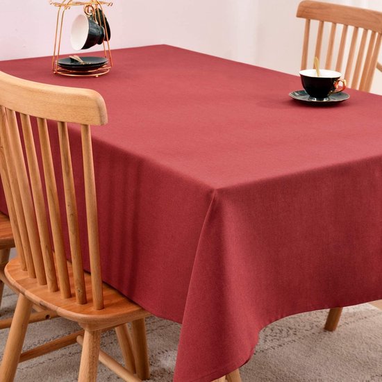 8 stuks rood tafelkleed 152 x 259 cm, rechthoekige tafelkleding voor 15 cm rechthoekige tafels wasbare polyester stoffen tafelkleden voor bruiloft, feest, receptie, banket, buffet, restaurant