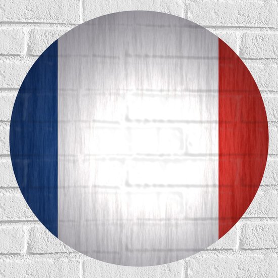 Muursticker Cirkel - Franse Vlag - 60x60 cm Foto op Muursticker