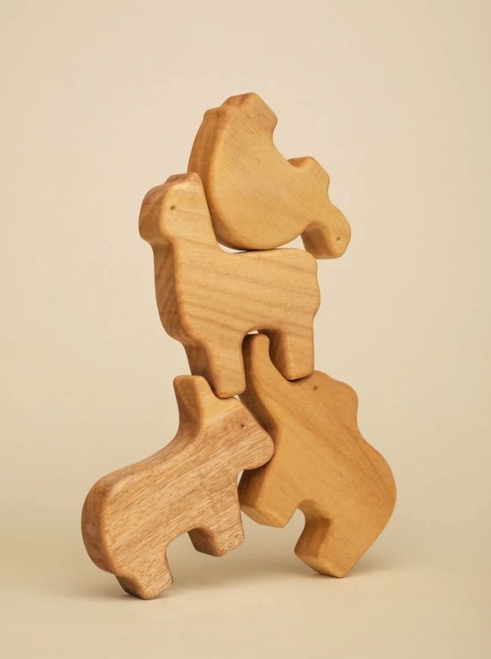 SMASOLO 3 Sets Houten Doe -het -zelfdecoratie Dieren Ambacht Oceaan