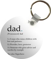 Sleutelhanger - Spreuken - Papa definitie - Quotes - Dad - Plastic - Rond - Uitdeelcadeautjes - Vaderdag cadeau - Geschenk - Cadeautje voor hem - Tip - Mannen